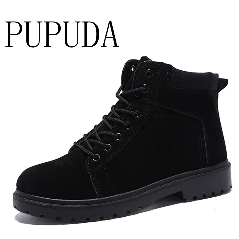

PUPUDA Combat Boots Men Fashion High Top Casual Shoes Male Autumn Ankle Boots Indestructible Shoes Men Winter Military Boot 2019