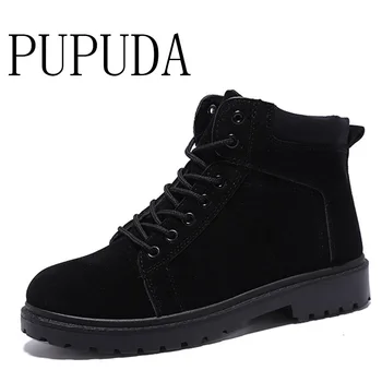 

PUPUDA Combat Boots Men Fashion High Top Casual Shoes Male Autumn Ankle Boots Indestructible Shoes Men Winter Military Boot 2019