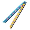 Long Version Luxury Brand Silk Ribbon Foral Print Women Silk Scarf Handle Bag Ribbons Female Headband Long Scarves & Wraps 3