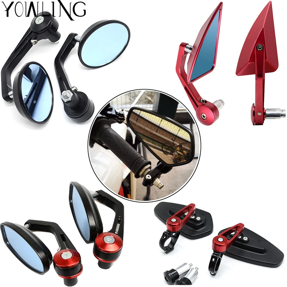 

7/8" Handle bar Ends Mirror Motorcycle Mirror Handlebar Ends Side Mirrors for Ducati Monster 1200 Aprilia RSV4 benelli bnt300