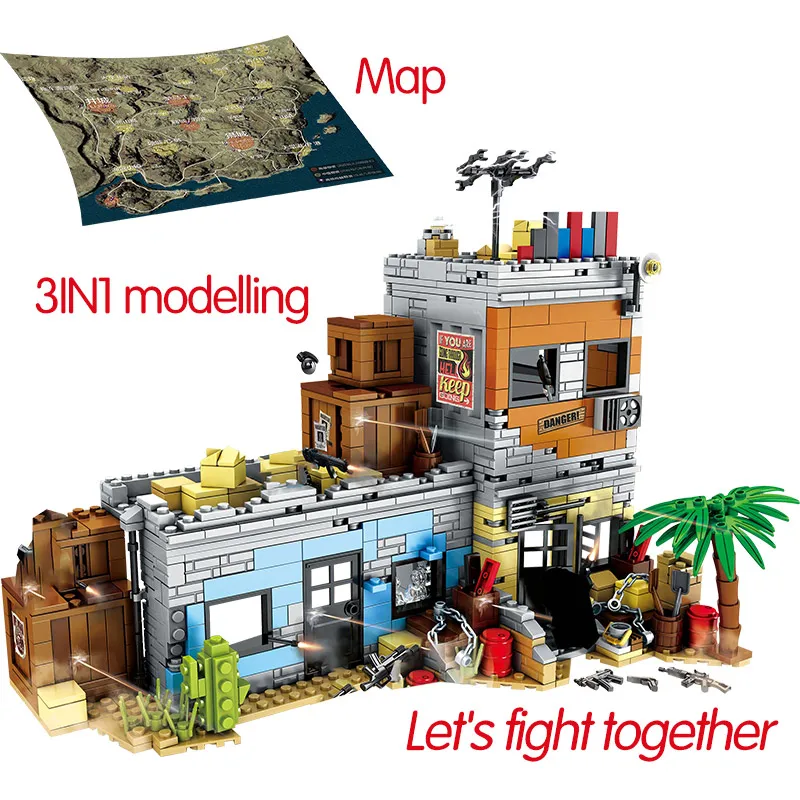  912PCS Player Unknown's Battlegrounds Compatible Ww2 Army Military Soldiers Weapon Gun PUBG Buildin