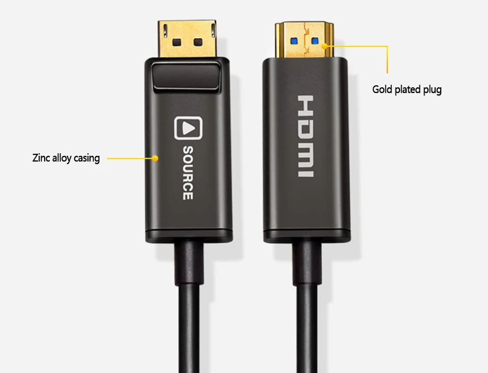 Порт дисплея/DP к HDMI волоконно-оптический кабель, поддержка 4 K/60Hz 4:4:4 HDMI2.0 Стандартный DP порт дисплея к HDMI Кабель-адаптер