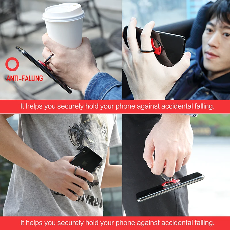 Fidget Spinner Ring Holder, ROCK High Speed Finger Spinner Ring Light Mobile Phone Holder 360 Degree For iPhone X Samsung