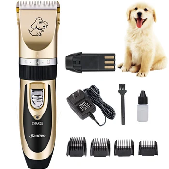 

Professional Pet Dog Hair Trimmer Rechargeable Electrical Low-noise Pet Hair Clipper Grooming Shaver Set Pets Haircut Machine
