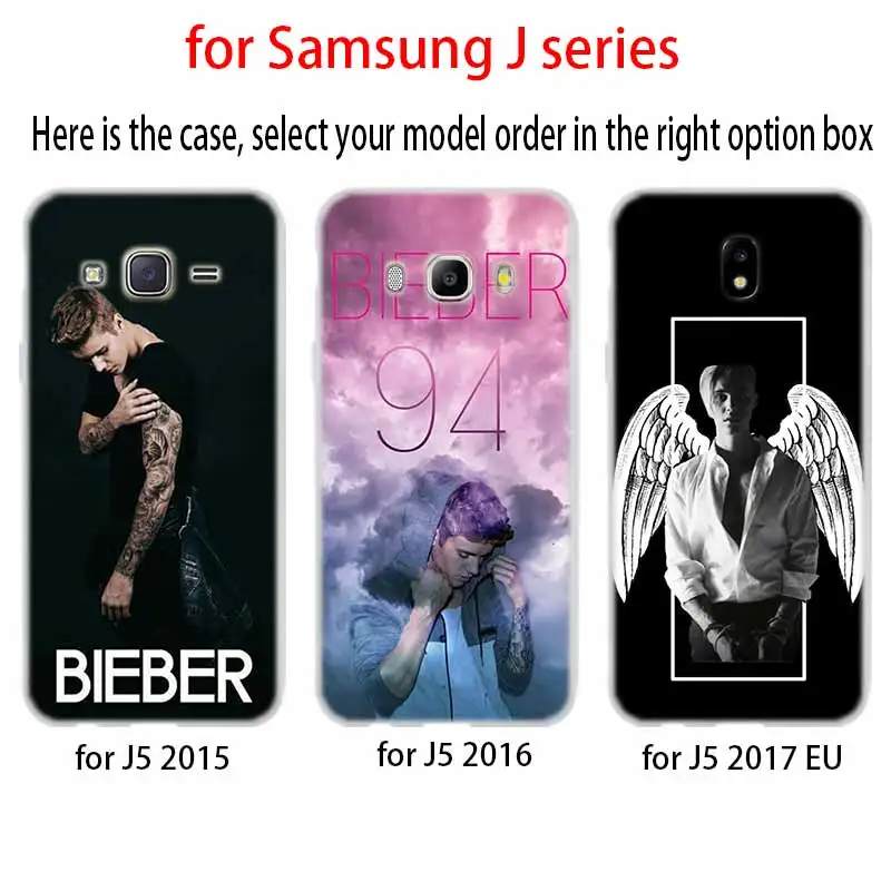 case Soft Cover TPU Coque For Samsung Galaxy J6 J8 J3 J5 J7 J4 Plus 2018 2016 2017 EU Prime Pro Ace j610 Justin Bieber