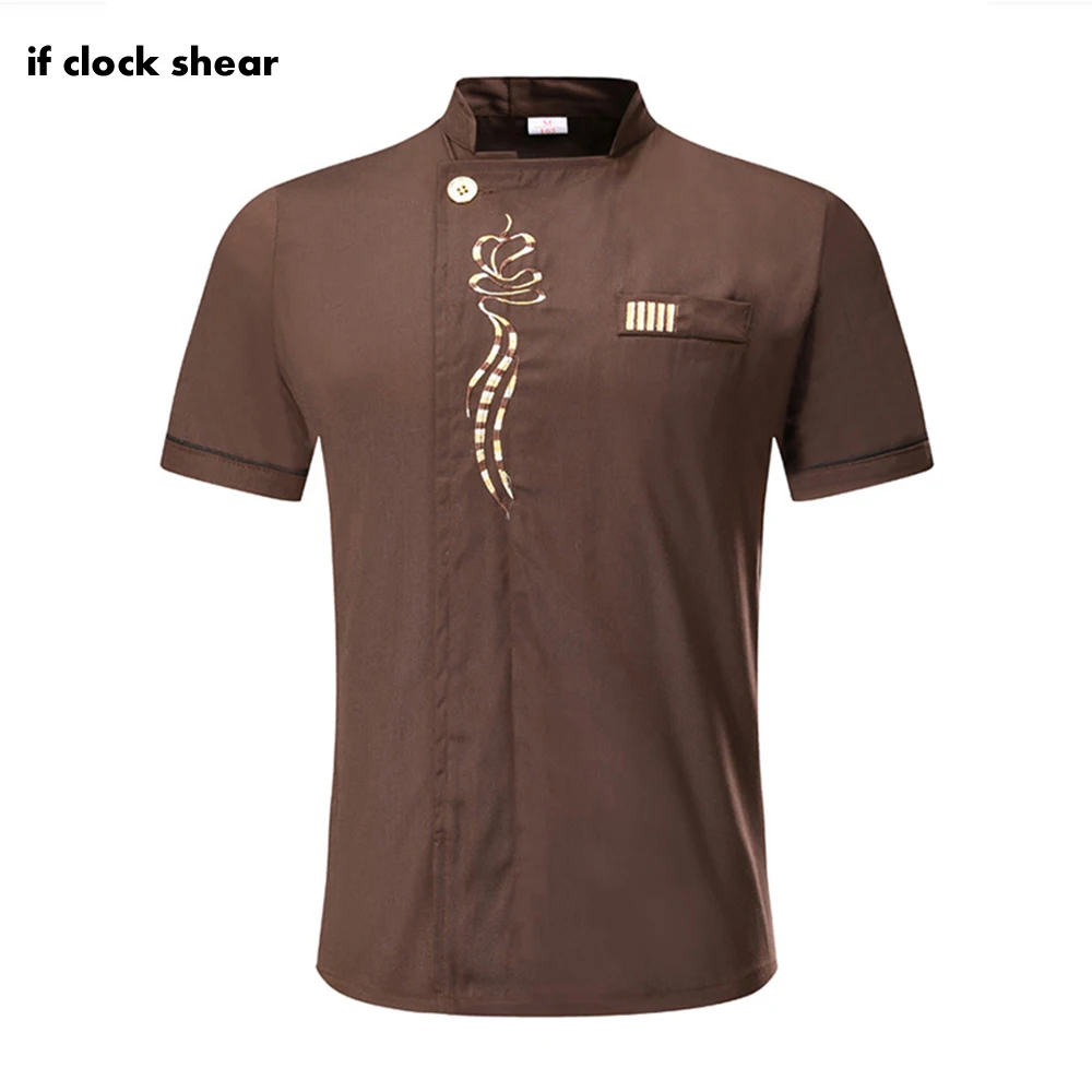

2019 Short Sleeve Chef Jacket unisex High quality Hotel Restaurant Kitchen Workwear Catering Chef's work Uniforms shirt men chef
