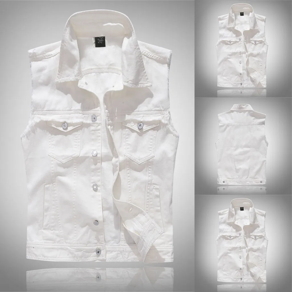 

Men's New Kinds of Color Fashion Denim Vest Casual Cowboy Jacket In Shoulder Жилеты Coletes Chalecos Gilets Westen سترات