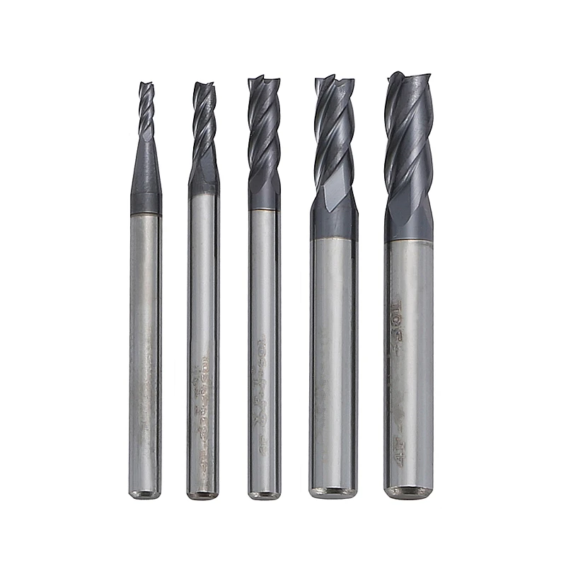 Milling Cutter 2 6mm Tungsten Steel 4 Blades End Mills CNC Tool 5 Pcs