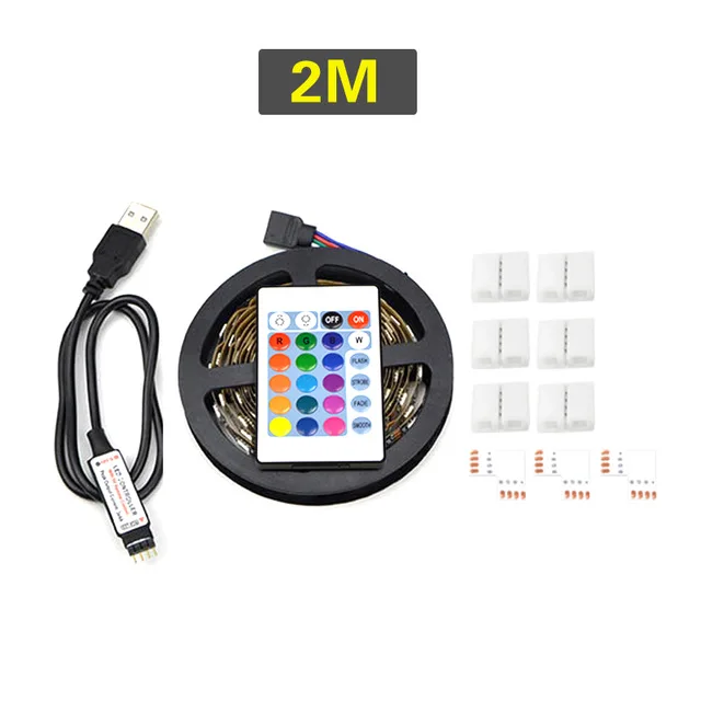 1 м 2 м 3 м светодиодный светильник USB RGB не водонепроницаемый светодиодный светильник для аквариума 5050 светодиодный диодный задний светильник декоративный светильник ing - Цвет: 2M