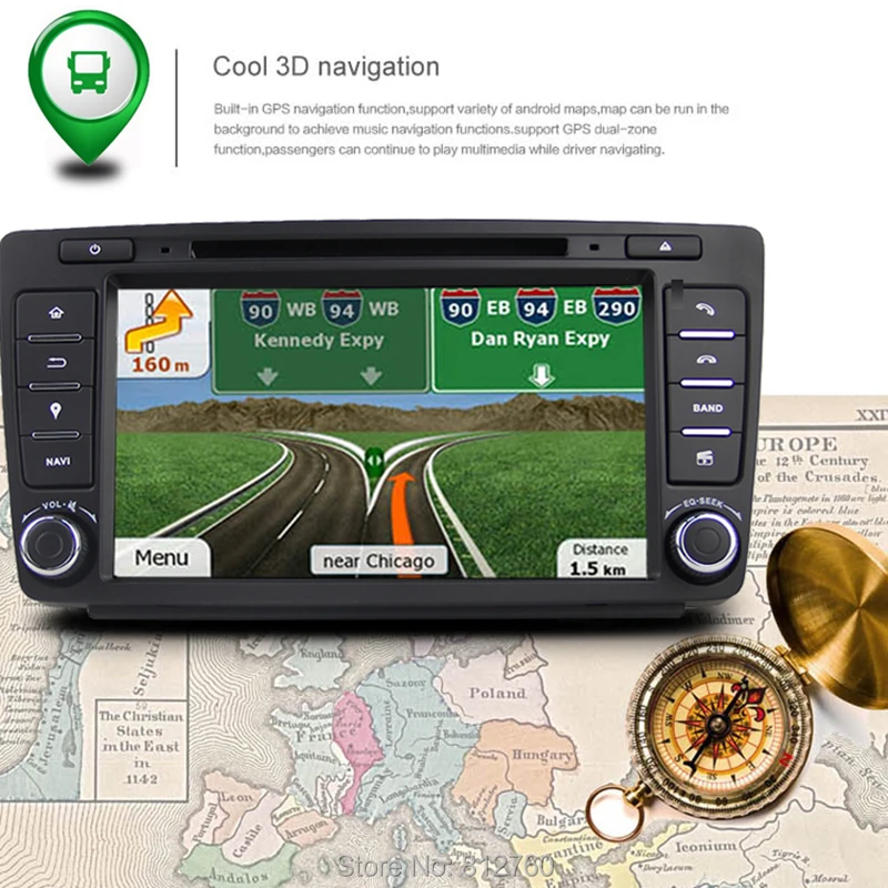 Sale Android 9.0 Octa Core 4G RAM 1024x600 Car DVD GPS For Skoda Octavia 2012 2013 Car Radio Head unit WiFi 3G Video Audio Player 7