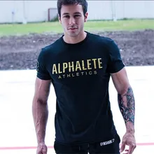 Nuevo 2016 Oro SUBIDA Crossfit Culturismo Camiseta de Los Hombres de Impresión camiseta masculina de manga Corta poleras hombr moda tee