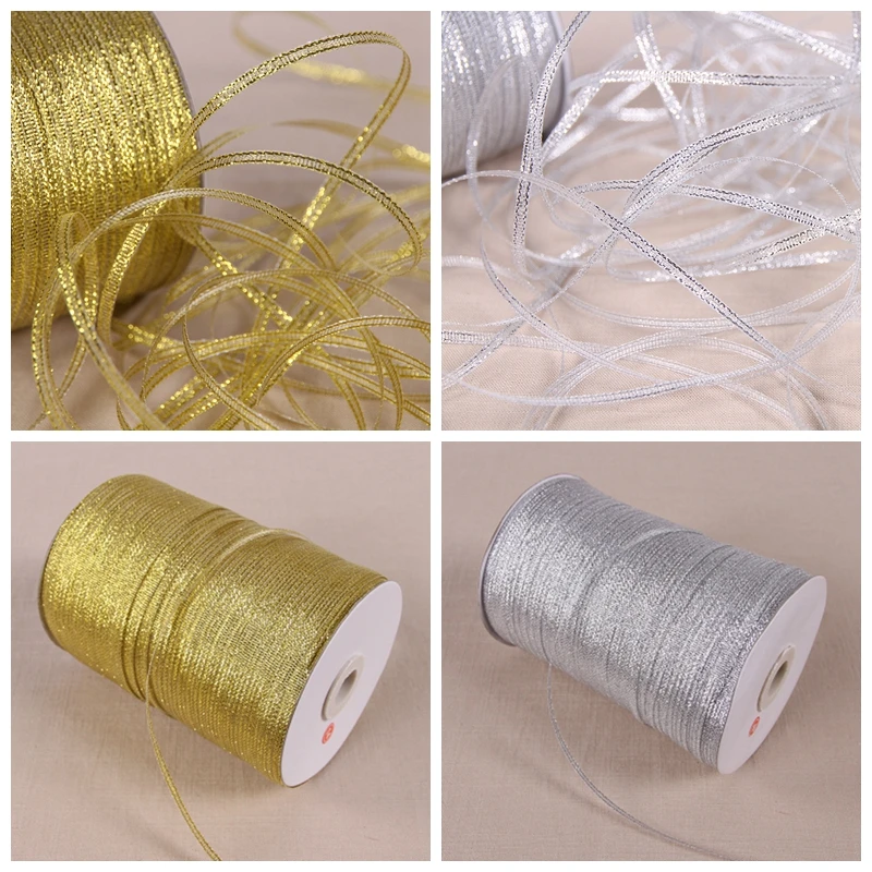 

20Yards 3mm Silver/Gold Silk Satin Ribbon Party Home Wedding Decoration Gift Wrapping Christmas New Year DIY Material