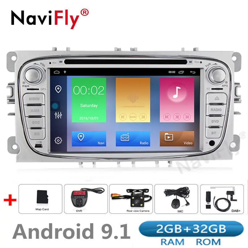 

Free shipping! Android 9.1 Car dvd GPS Navigation for Ford Focus Mondeo Kuga C-MAX S-MAX Galaxy Audio radio WIFI GPS RDS 2+32G