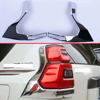 

Bright Silver ABS Chrome Car Exterior Rear Lamp Shade Cover for Toyota Prado J150 2018 2019 Car Lamp Car Styling Accessories