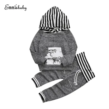 

2017 Newborn Autumn Cute Lovely Toddler Infant Baby Boy Long Sleeve Dinosaur Clothes Hoodies Tops Coat Long Pants Outfit 2PCS