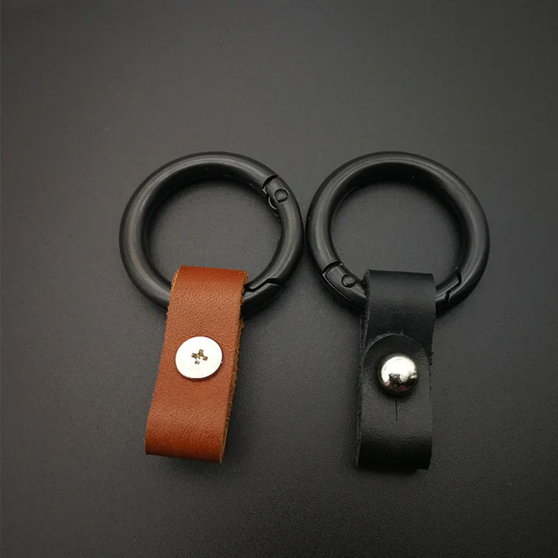 Men Leather Key Chain High Grade Metal Car Key Ring Multifunctional