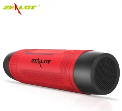 Zealot S1 Bluetooth динамик открытый велосипедный портативный сабвуфер бас беспроводной динамик s power Bank+ светодиодный светильник+ крепление для велосипеда+ карабин - Цвет: Красный