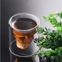 4 размера, два способа, прозрачная стеклянная чашка с черепом для виски, вина, водки, бара, пива, вина