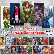 35pcs Female Super Hero Villain Characters Card Stickers Wonder Woman Poison Lvy Harley Quinn Catwoman Sexy Heroine Collections