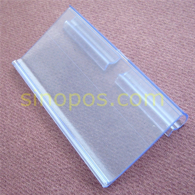 

Flip Up Label Holder For T-end Hook, clear PVC advertising front tag card swing sign scan hooks wire displays shelf edge fencing