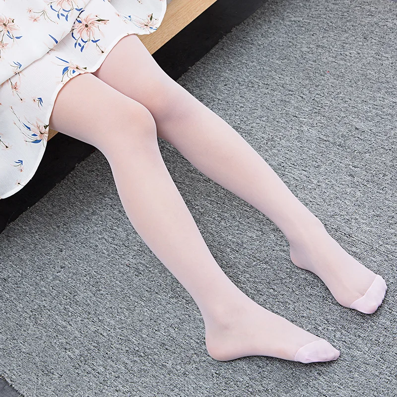 

2021 Summer Children Thin Anti-hook Silk Transparent Stockings Kids Pantyhose Girls Dance Tights 3-5-8-12 years old