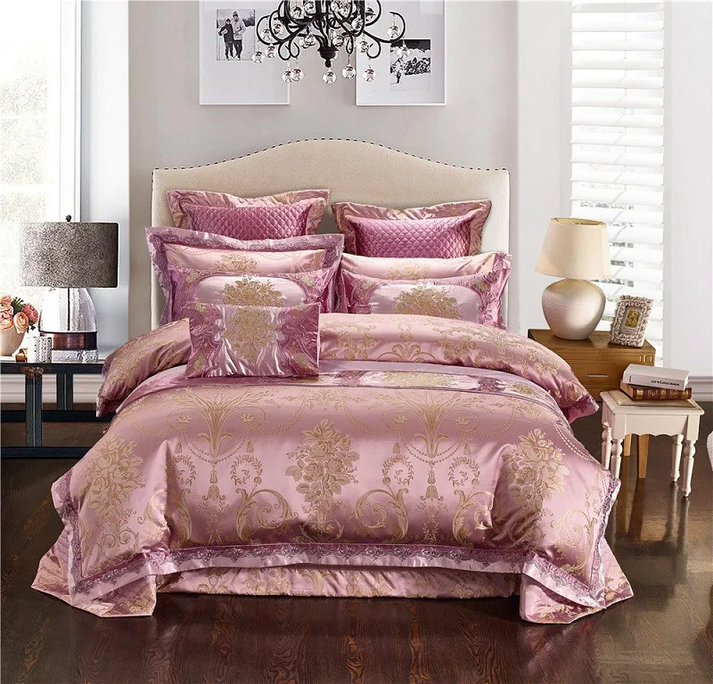 European style Bohemia Luxury Royal Bedding setQueen King size Satin