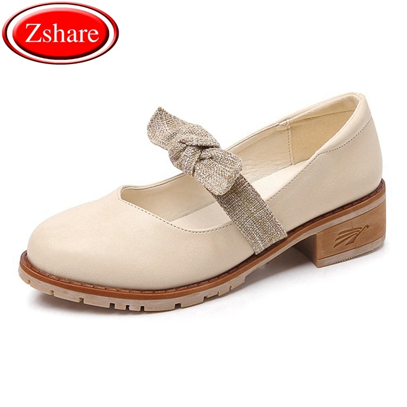 

2019 autumn New arrival Women Flat Shoes Square heel Single Shoes Woman plus size 34-43 Bow shallow mouth Retro Oxford shoes