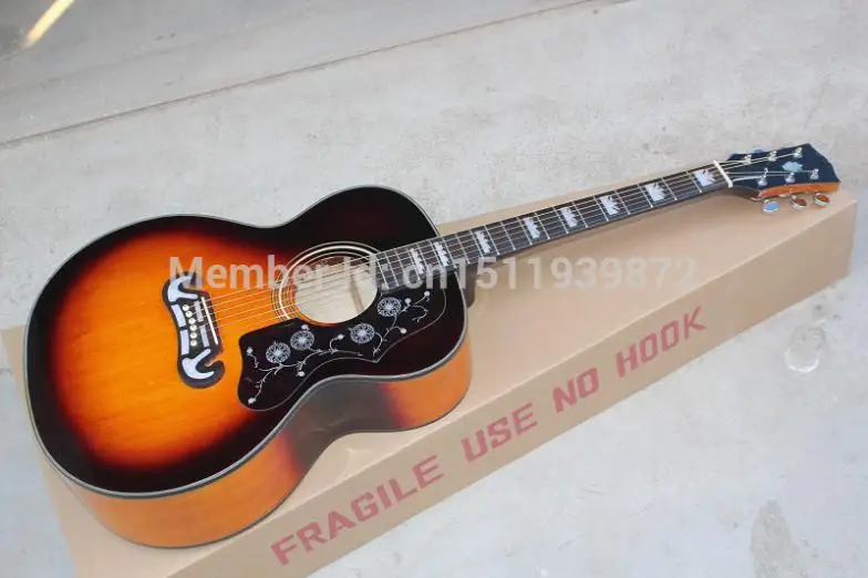 

Free shipping wholesale High Quality sj200 Acoustic Guitar Vintage Sunburst guitar