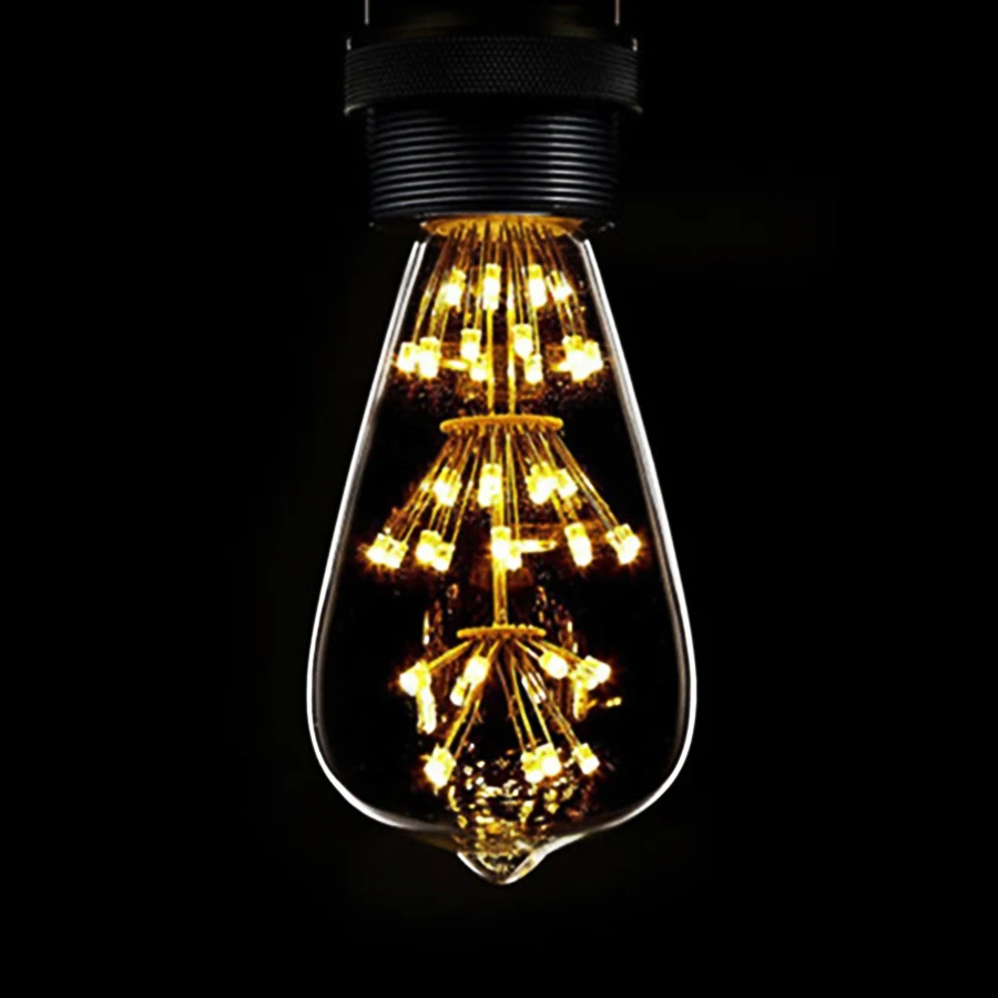 2016 new Hot Sale Loft Style Edison Star ST64 LED Filament Bulb E27
