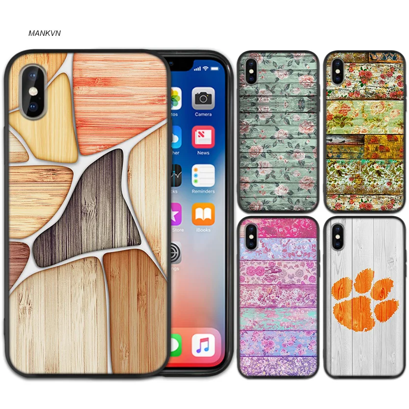 floor wooden timber Wood and flower Black Scrub Silicone Soft Case
Cover Shell for iPhone XS Max X XR 6 6s 7 8 Plus 5 SE 5S