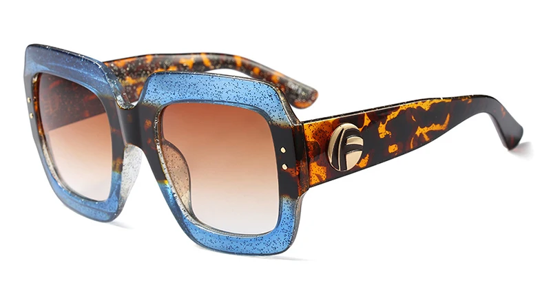 HBK, новинка, солнцезащитные очки для женщин, квадратные, большие, солнцезащитные очки для женщин, модные, солнцезащитные очки, для девушек, брендовые, дизайнерские, винтажные, оттенки, Gafas Oculos - Цвет линз: C5 Blue Brown