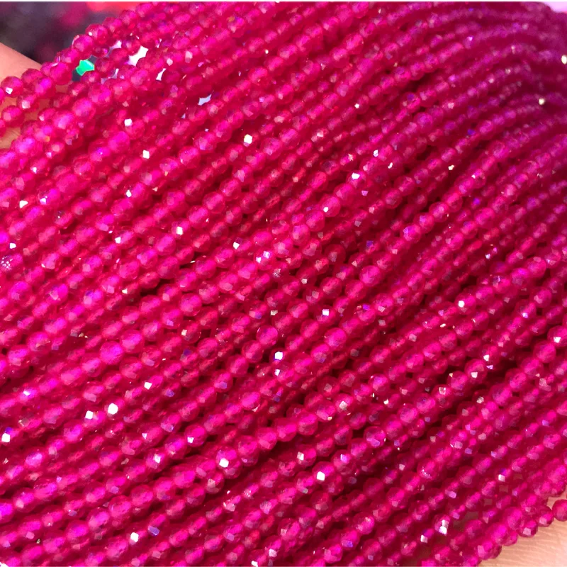 2MM PURPLE JADE GEMSTONE PURPLE TUBE 2MM LOOSE BEADS 14/"