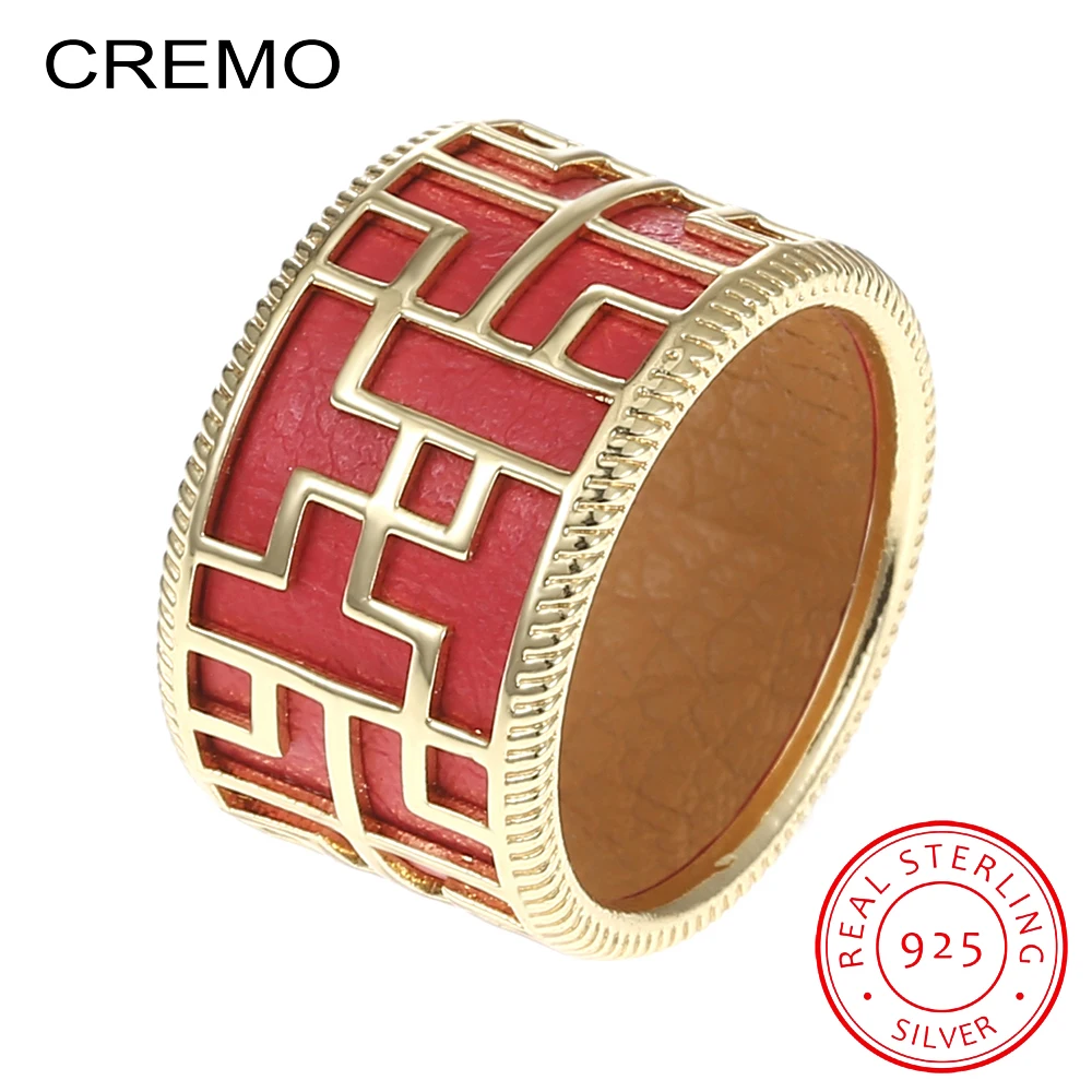 

CREMO 100% Pure 925 Sterling Silver Ring Anneau D'alliance Anillo Plata 925 Mujer Bijou Femme La Bague En Or Home Jewerly