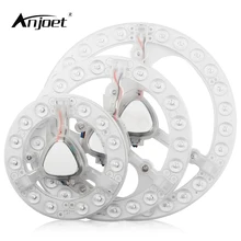 ANJOET 220 В Круглая светодиодная панельная лампа 12 Вт 18 Вт 24 Вт потолочная оптическая линза модуль лампа доска магнитная установка hoome освещение