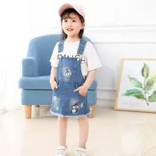 Для девочек Детская мода детская юбка Лето Edition стиль мешковины ковбойская юбка на бретелях