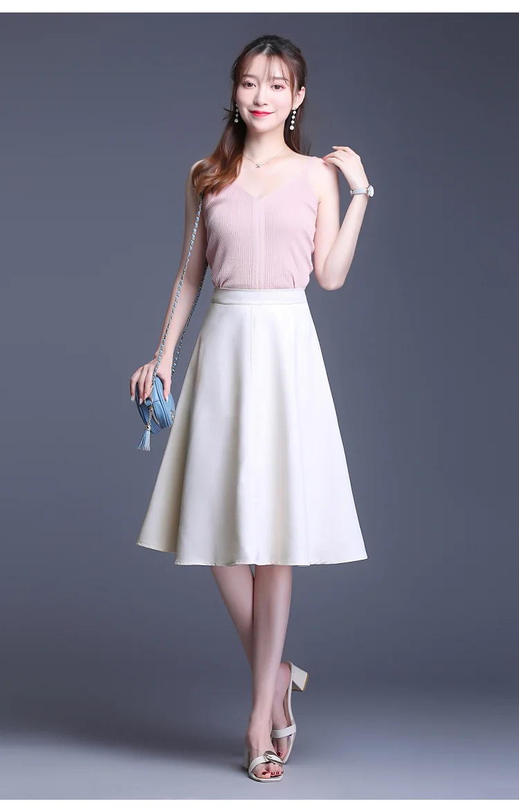 Beiyingni New Arrival High Waist Skirt Womens Solid Color Office Work Wear Fashion Lady Skirts Elegant Soft Faldas OL Saias