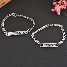 2 шт./компл. индивидуальная гравировка серии браслеты из нержавеющей стали и Резные буквы сердце любовь подарок для женщин и мужчин