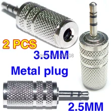 Metal 2 5 to 3 5MM PLUG jack FOR Headphone MP3 MP4