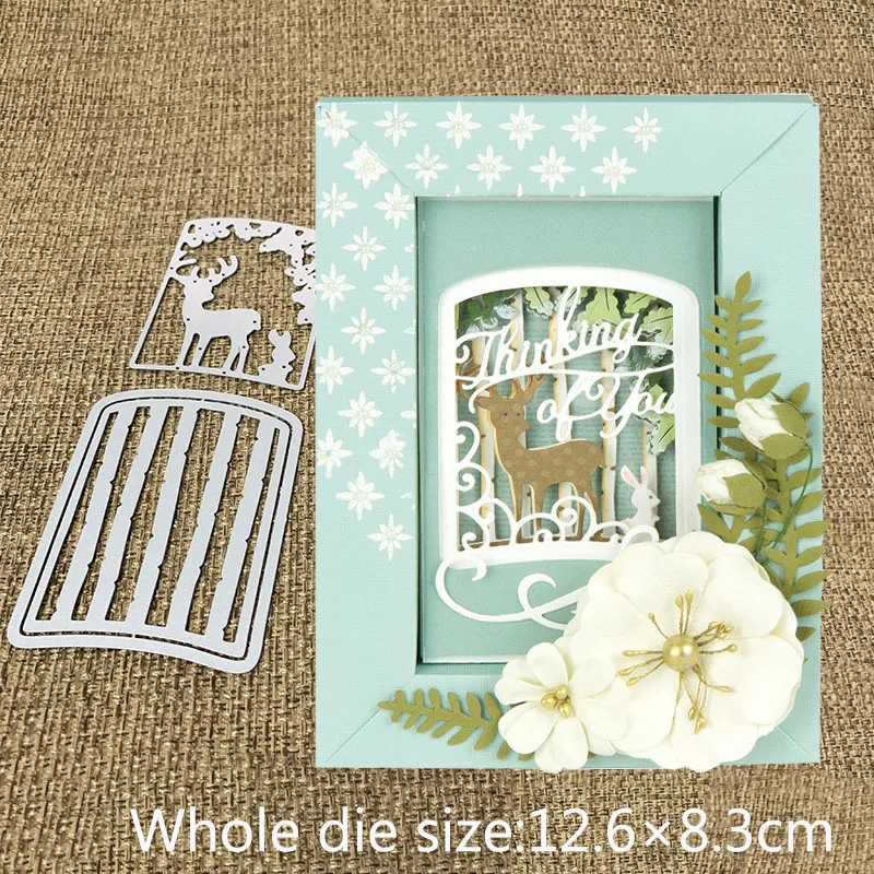 

New Design Craft Metal Cutting Dies cut die new tree deer rabbit frame Scrapbooking Album Paper Card Craft Embossing Die Cuts