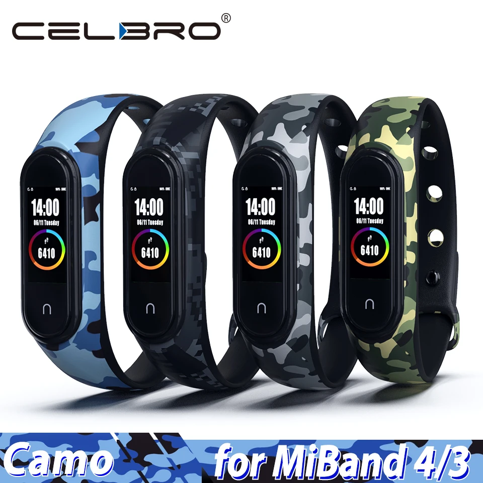

Silicone Bracelet for Xiaomi Mi Band 4 3 Strap Camouflage Wristband Replacement Watch Strap for Xiaomi Miband 4 Band3 NFC Belt