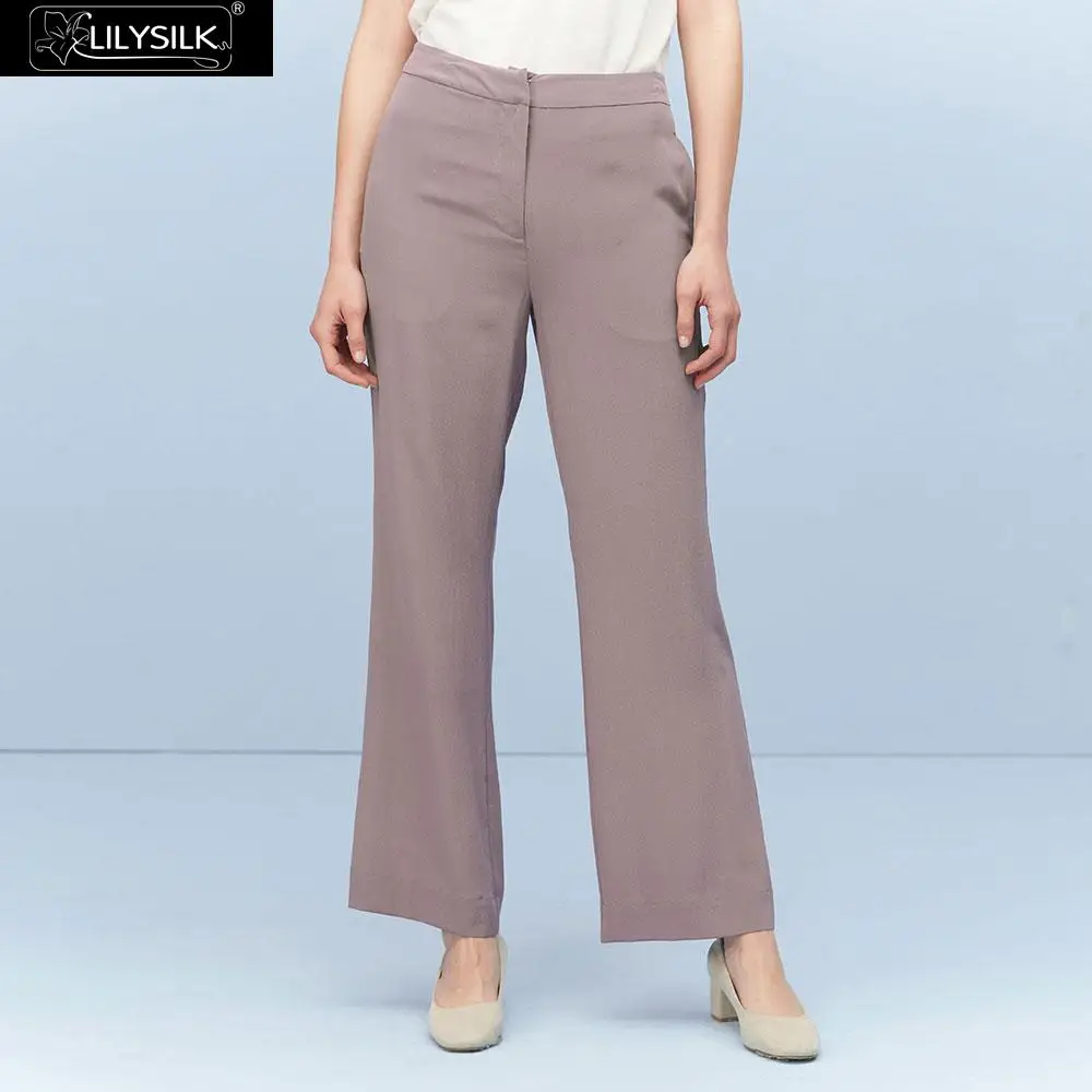 LILYSILK брюки из 100 шелка, прямые женские брюки