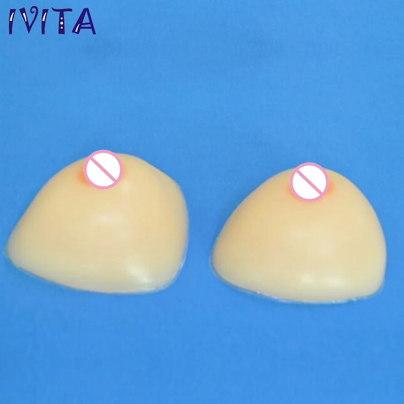 2400g/pair Beige Triangle False Breast Realistic Silicone Artificial Fake Breast Forms Fake Breast For Men Crossdress Mastectomy