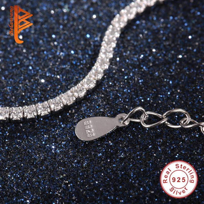 Wedding Bracelet Zircon Jewelry High Quality AAA Round Crystal Trendy 925 Sterling Silver Tennis Charm Bracelet For Women Gift