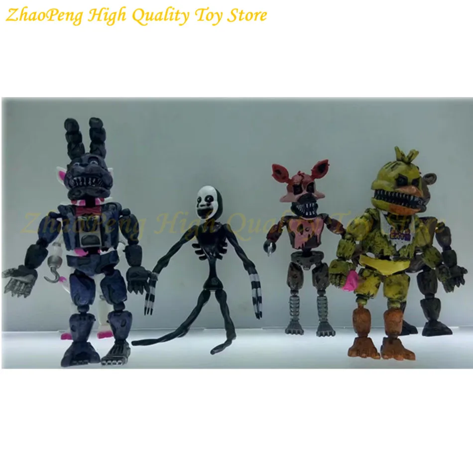 PONG Freddy IOW Bambini Pz/set Natural di Notti Giocattoli 6 a per Cinque Foxy Alleggerimento Sconto Chica Giunti Delle Bambole Health Modello WZP Mobili brinquedos Pvc Figure oggi Action 4 PONG Freddy IOW Bambini 4