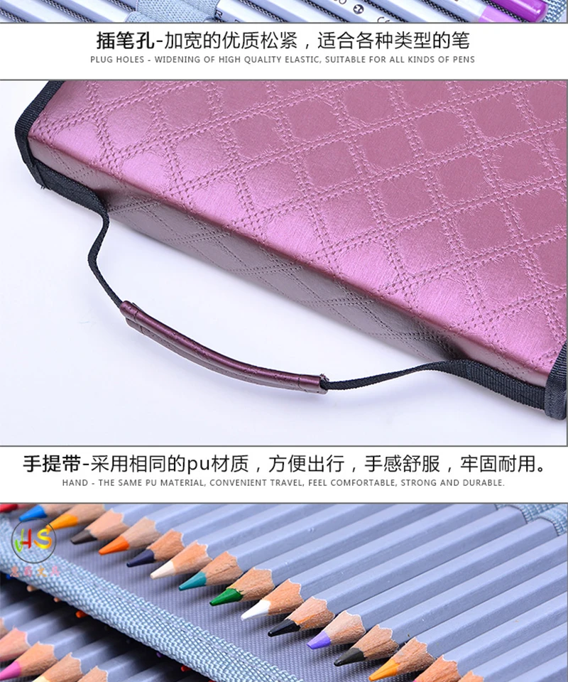 Bolsa de Escrita Caixa de Armazenamento Furos Multi-função Portátil Caneta Suprimentos Grande Capacidade Esboço Desenho Lápis Case Papelaria 150 17 esboço desenho lápis caso papelaria