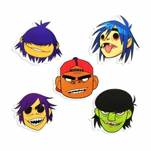 5 шт. хип-хоп размытая полоса Gorillaz крутые наклейки для ноутбука скейтборд лыжи сноуборд велосипед багаж ПВХ водонепроницаемые наклейки