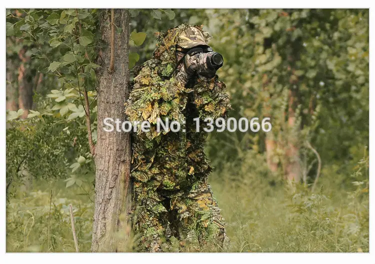 Лесной джунгли тактические военные Ghillie снайперская одежда Камуфляжный костюм 5 шт. с сумкой для хранения