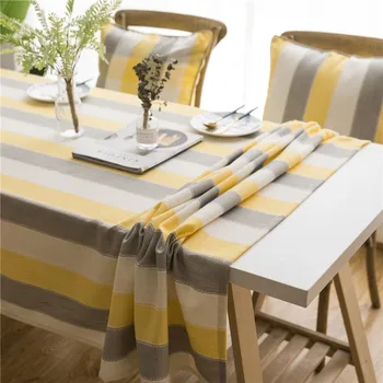 

Byetee Strip Print Decorative Table Cloth Tablecloth Dining Table Cover For Kitchen Home Decor Home textile