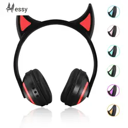 Hessy Bluetooth стерео наушники беспроводные наушники с кошачьими ушками светящиеся наушники с кошачьими ушками Игровые наушники 7 цветов