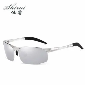 

2019 Aluminum Magnesium Polarized Men Sunglasses Black/Brown/Blue/Silver UV400 Half frame TAC Lens Driving Sun glasses